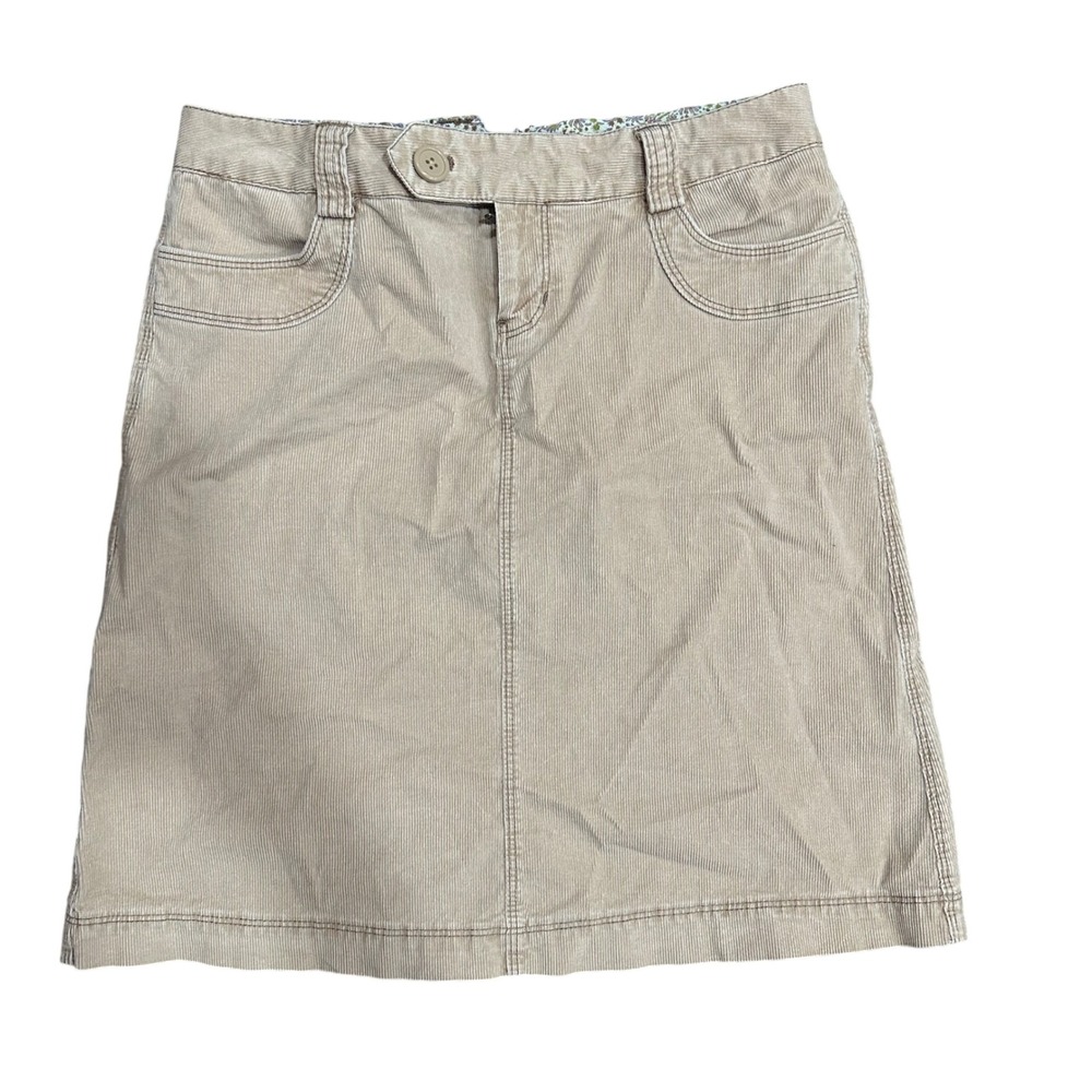 Gap Women Tan Corduroy Mini Skirt Khaki Stretch Size 0 Casual Boho Y2K 5-Pocket